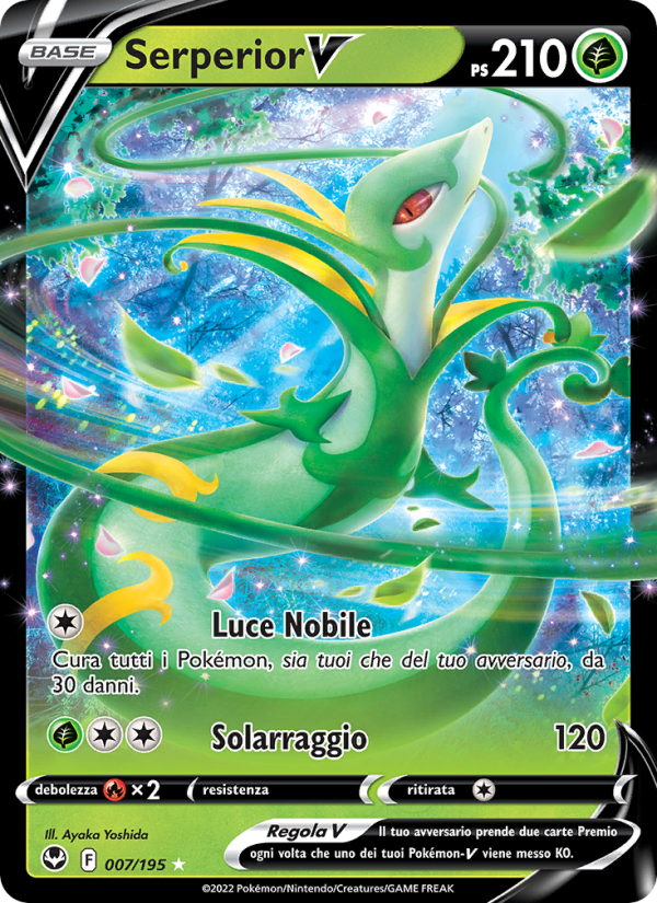 Serperior V 007/245 — Tempesta Argentata (Italian Pokémon TCG card)