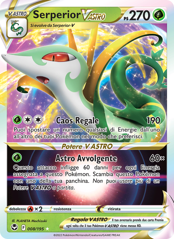 Serperior V ASTRO 008/245 — Tempesta Argentata (Italian Pokémon TCG card)