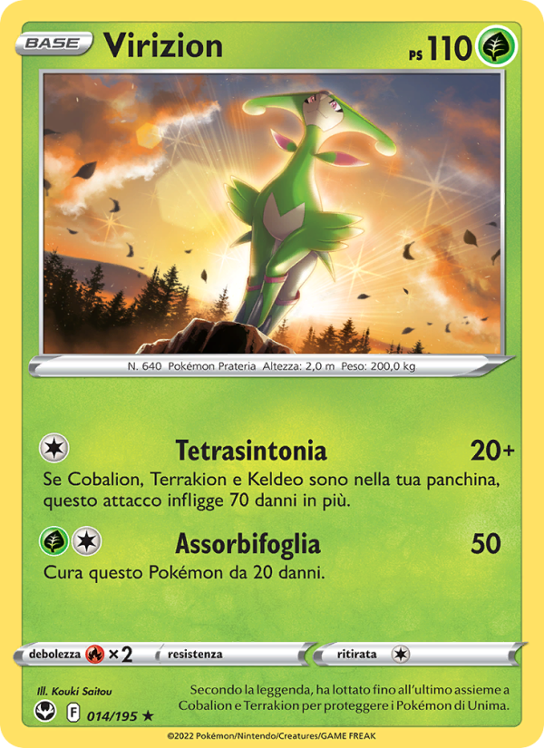 Virizion 014/245 — Tempesta Argentata (Italian Pokémon TCG card)