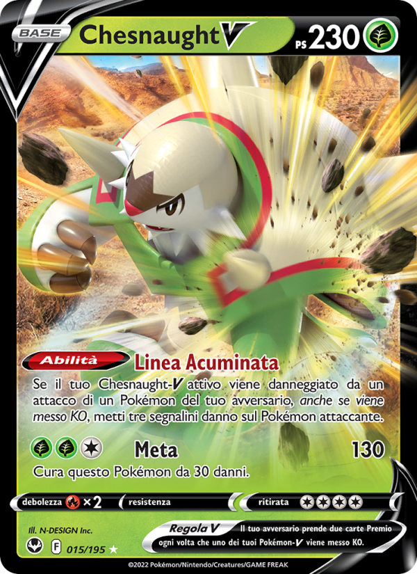Chesnaught V 015/245 — Tempesta Argentata (Italian Pokémon TCG card)