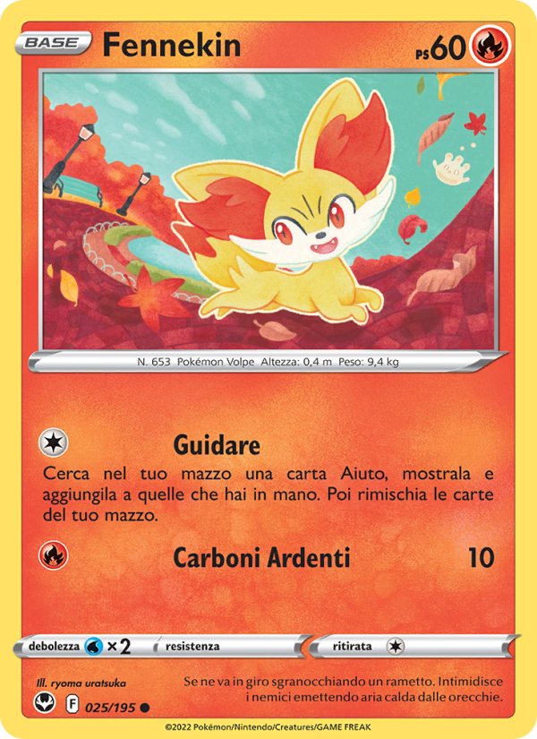 Fennekin 025/245 — Tempesta Argentata (Italian Pokémon TCG card)