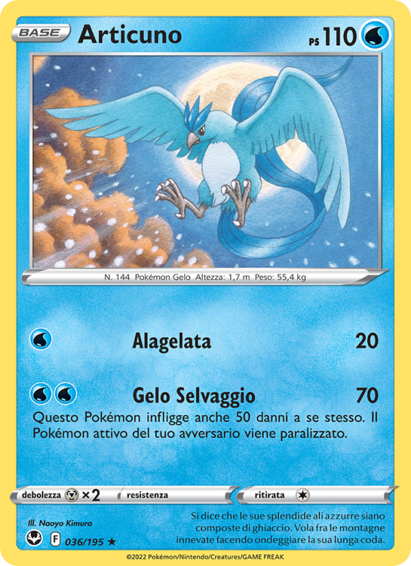 Articuno 036/245 — Tempesta Argentata (Italian Pokémon TCG card)