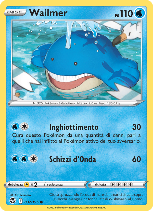 Wailmer 037/245 — Tempesta Argentata (Italian Pokémon TCG card)
