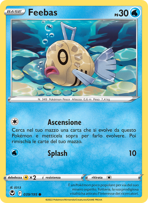 Feebas 039/245 — Tempesta Argentata (Italian Pokémon TCG card)