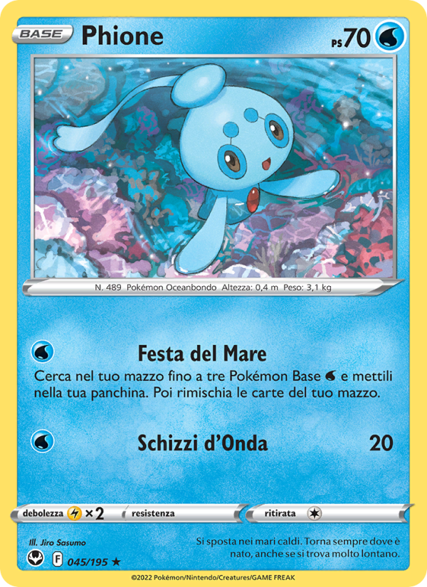 Phione 045/245 — Tempesta Argentata (Italian Pokémon TCG card)