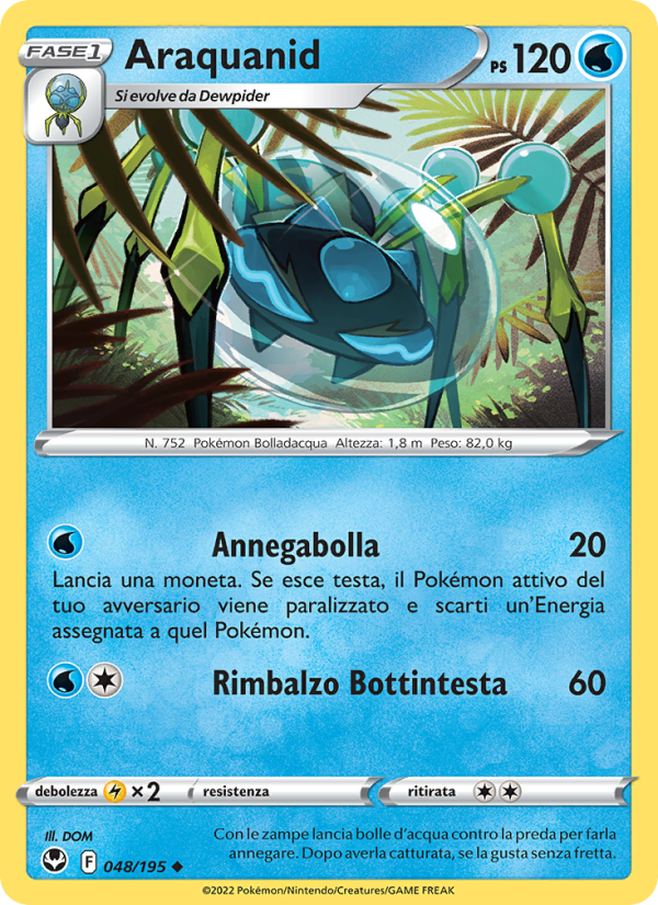 Araquanid 048/245 — Tempesta Argentata (Italian Pokémon TCG card)