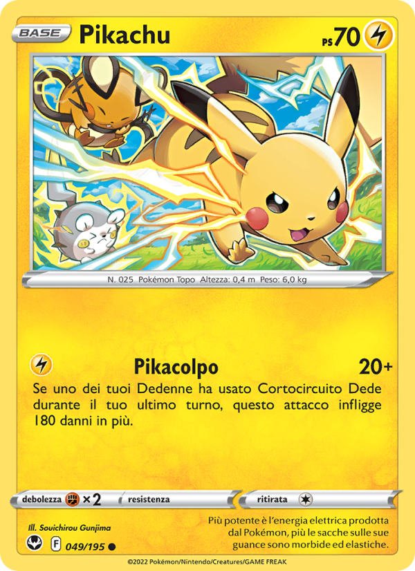 Pikachu 049/245 — Tempesta Argentata (Italian Pokémon TCG card)