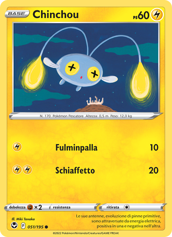 Chinchou 051/245 — Tempesta Argentata (Italian Pokémon TCG card)