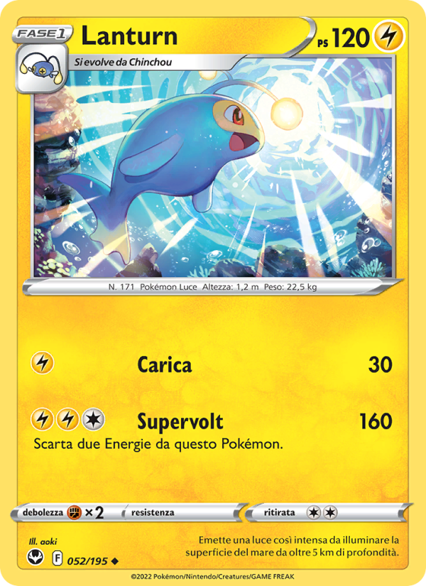 Lanturn 052/245 — Tempesta Argentata (Italian Pokémon TCG card)