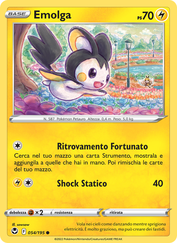 Emolga 054/245 — Tempesta Argentata (Italian Pokémon TCG card)
