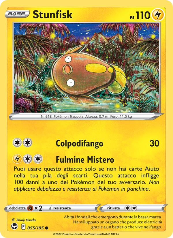 Stunfisk 055/245 — Tempesta Argentata (Italian Pokémon TCG card)