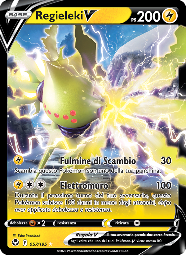 Regieleki V 057/245 — Tempesta Argentata (Italian Pokémon TCG card)