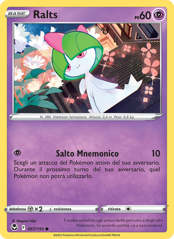 Ralts 067/245 — Silver Tempest (Italian Pokémon TCG card)