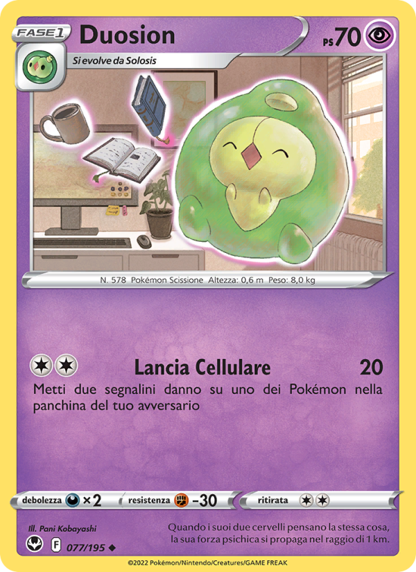 Duosion 077/245 — Tempesta Argentata (Italian Pokémon TCG card)