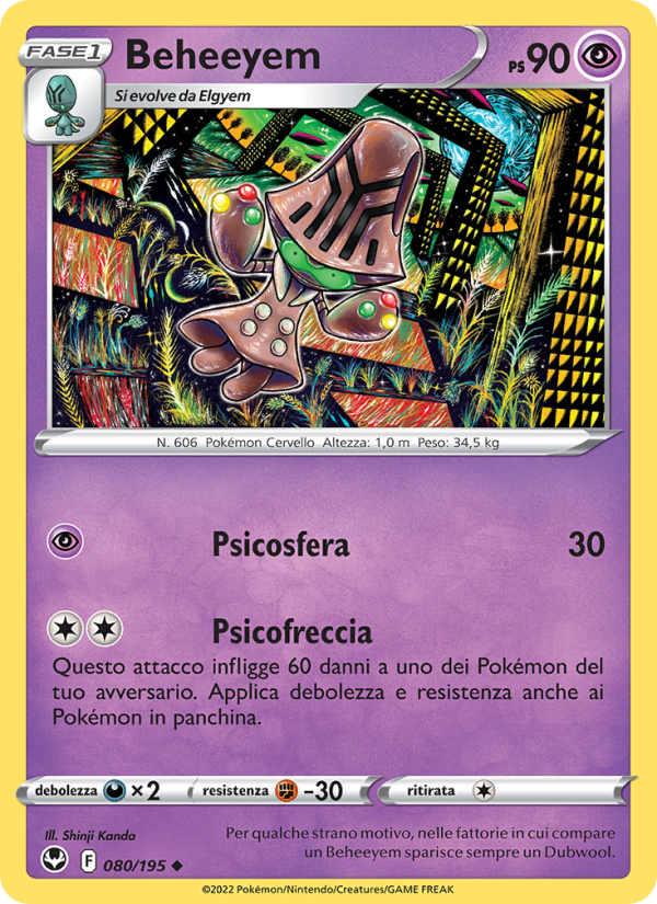 Beheeyem 080/245 — Tempesta Argentata (Italian Pokémon TCG card)