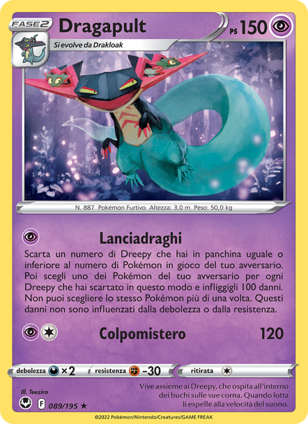Dragapult 089/245 — Tempesta Argentata (Italian Pokémon TCG card)