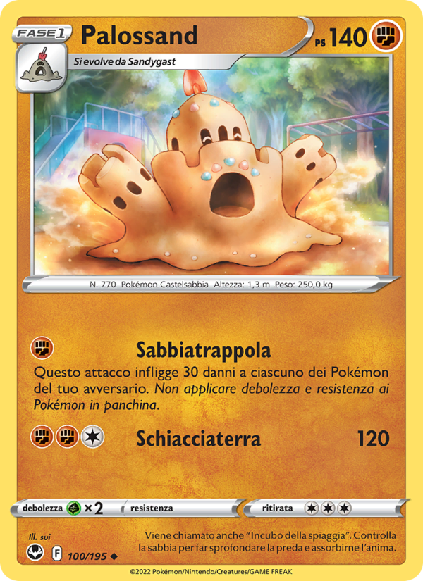 Palossand 100/245 — Tempesta Argentata (Italian Pokémon TCG card)