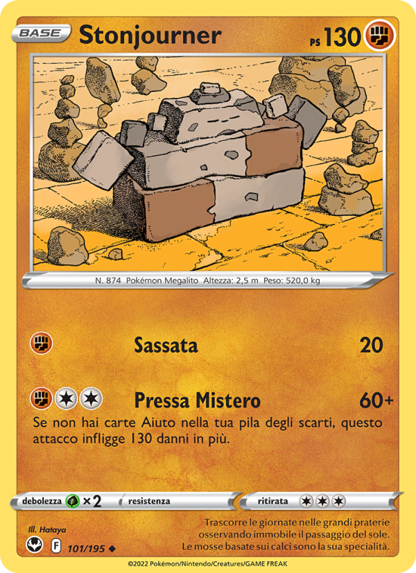 Stonjourner 101/245 — Tempesta Argentata (Italian Pokémon TCG card)