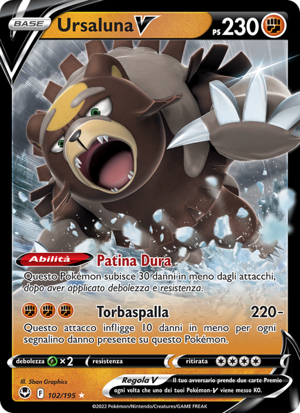 Ursaluna V 102/245 — Tempesta Argentata (Italian Pokémon TCG card)