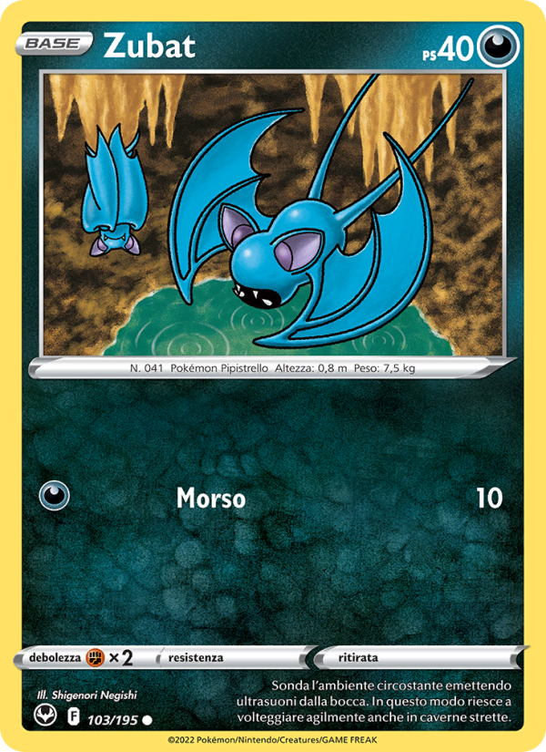 Zubat 103/245 — Tempesta Argentata (Italian Pokémon TCG card)