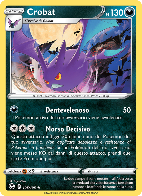 Crobat 105/245 — Tempesta Argentata (Italian Pokémon TCG card)