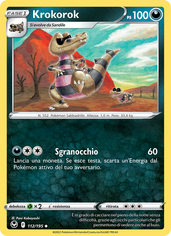 Krokorok 112/245 — Tempesta Argentata (Italian Pokémon TCG card)
