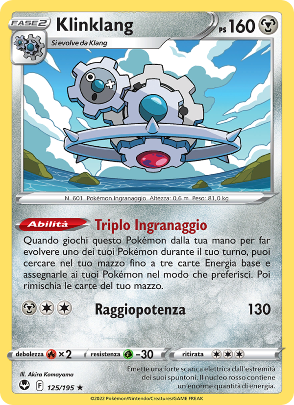 Klinklang 125/245 — Tempesta Argentata (Italian Pokémon TCG card)