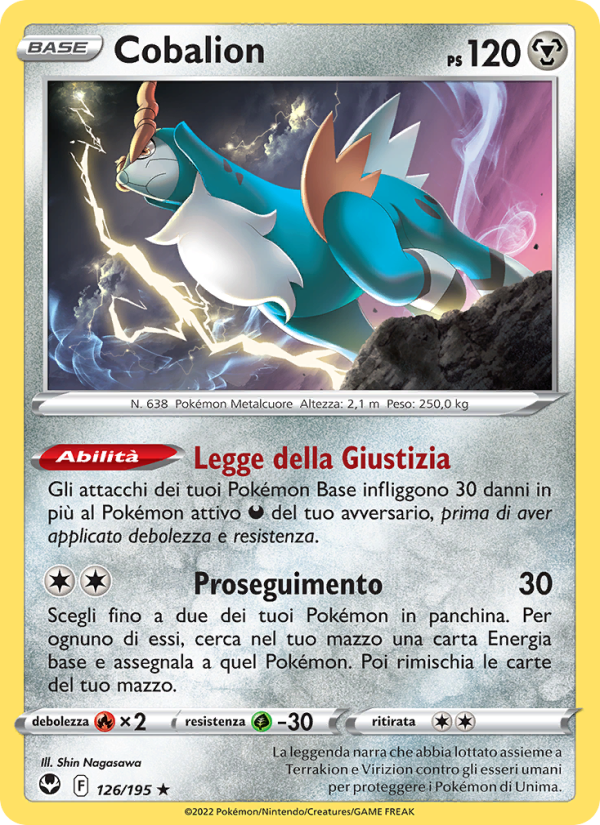 Cobalion 126/245 — Tempesta Argentata (Italian Pokémon TCG card)