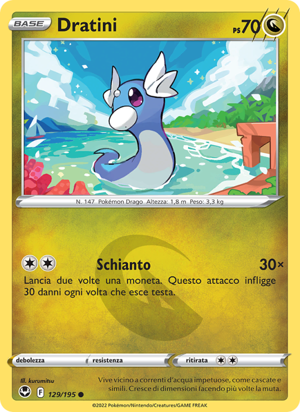 Dratini 129/245 — Tempesta Argentata (Italian Pokémon TCG card)