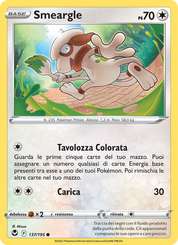 Smeargle 137/245 — Tempesta Argentata (Italian Pokémon TCG card)