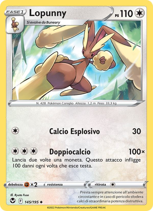 Lopunny 145/245 — Tempesta Argentata (Italian Pokémon TCG card)