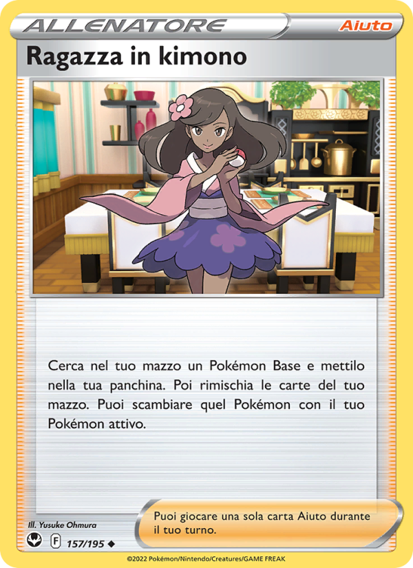 Ragazza in kimono 157/245 — Tempesta Argentata (Italian Pokémon TCG card)