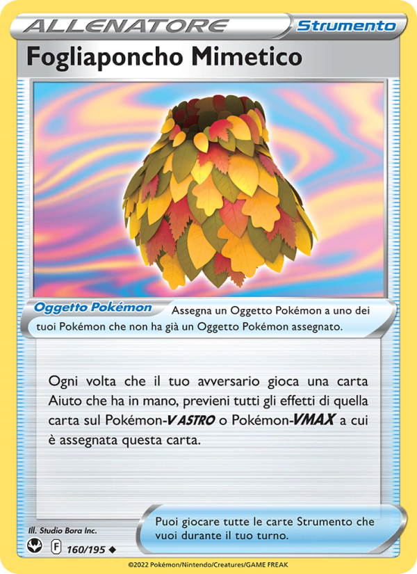 Fogliaponcho Mimetico 160/245 — Tempesta Argentata (Italian Pokémon TCG card)