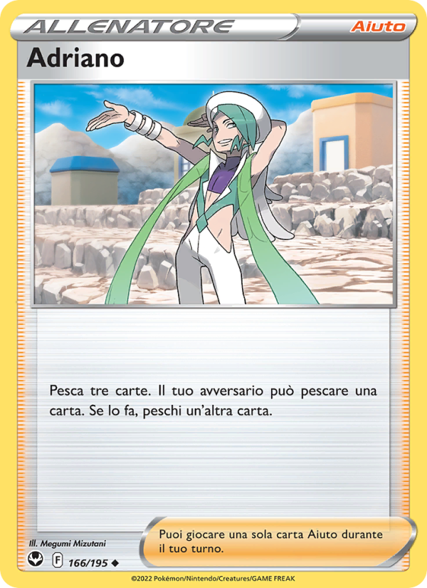 Adriano 166/245 — Tempesta Argentata (Italian Pokémon TCG card)
