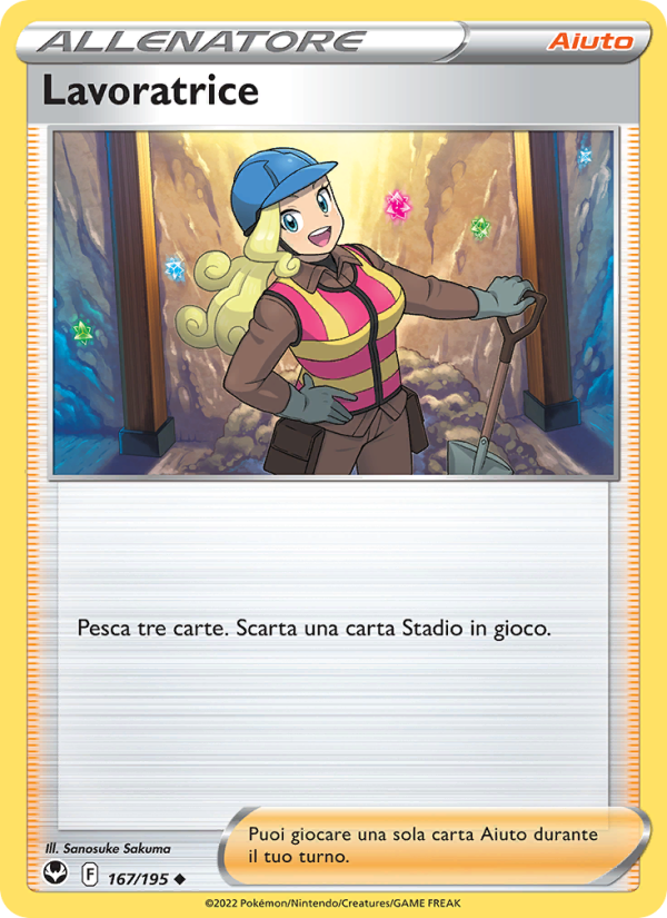 Lavoratrice 167/245 — Tempesta Argentata (Italian Pokémon TCG card)