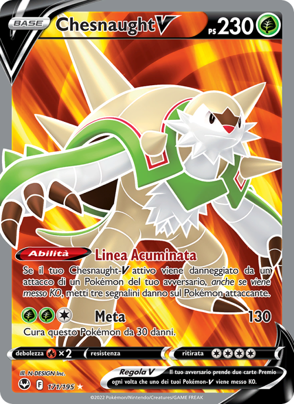 Chesnaught V 171/245 — Tempesta Argentata (Italian Pokémon TCG card)