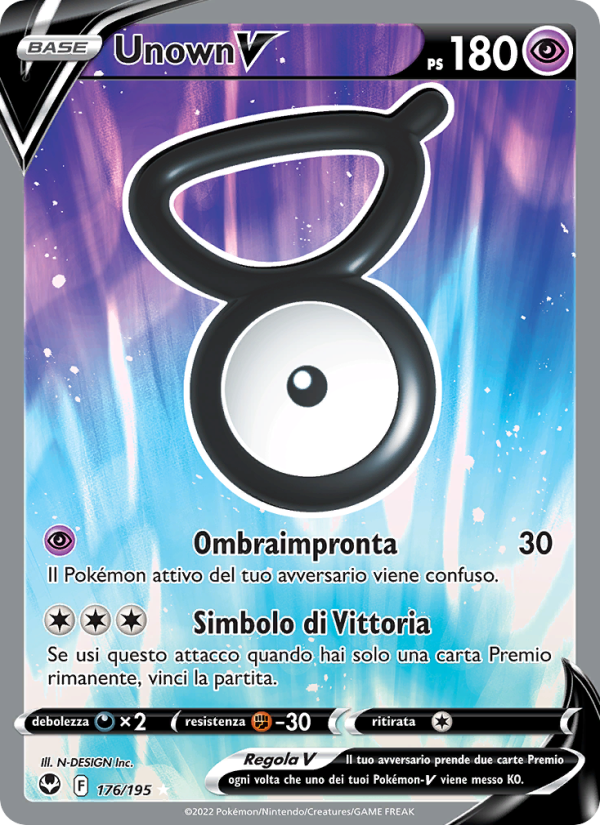Unown V 176/245 — Tempesta Argentata (Italian Pokémon TCG card)