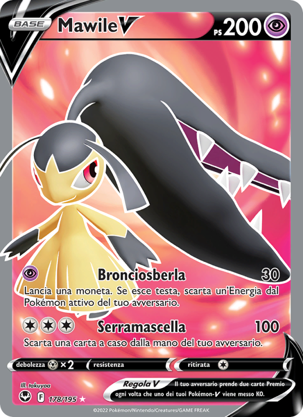 Mawile V 178/245 — Tempesta Argentata (Italian Pokémon TCG card)