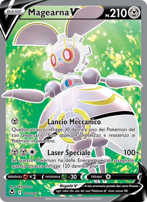 Magearna V 182/245 — Tempesta Argentata (Italian Pokémon TCG card)