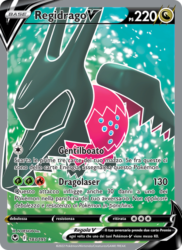 Regidrago V 183/245 — Tempesta Argentata (Italian Pokémon TCG card)