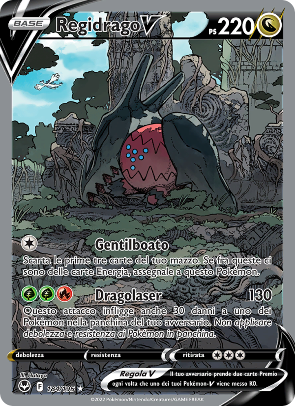 Regidrago V 184/245 — Tempesta Argentata (Italian Pokémon TCG card)