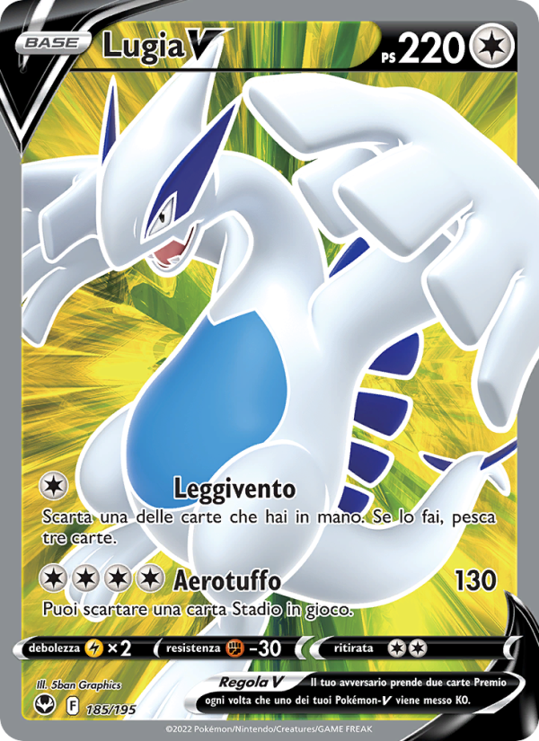 Lugia V 185/245 — Tempesta Argentata (Italian Pokémon TCG card)