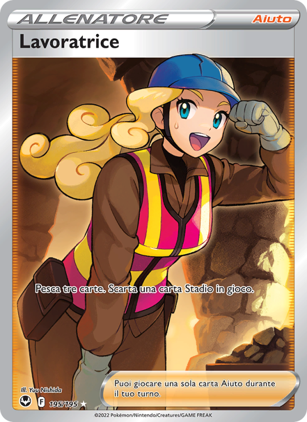 Lavoratrice 195/245 — Tempesta Argentata (Italian Pokémon TCG card)