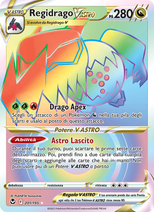Regidrago V ASTRO 201/245 — Tempesta Argentata (Italian Pokémon TCG card)