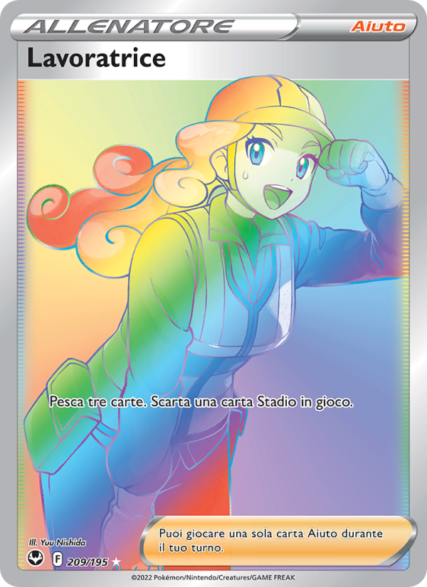 Lavoratrice 209/245 — Tempesta Argentata (Italian Pokémon TCG card)