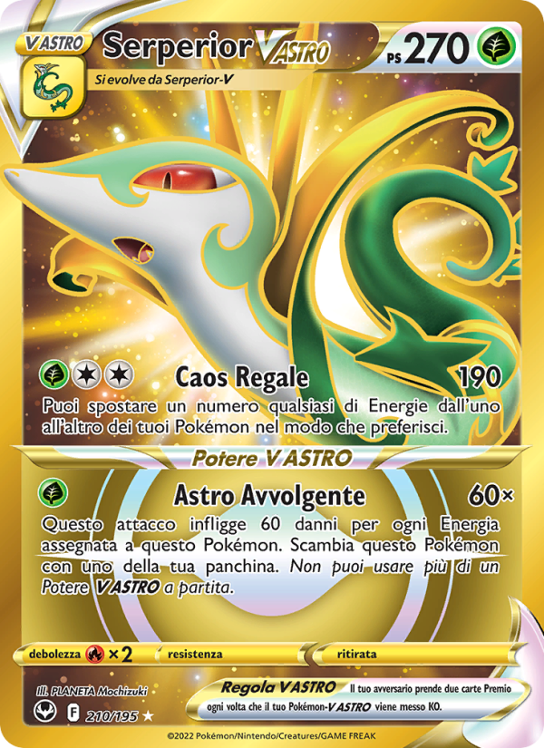 Serperior V ASTRO 210/245 — Tempesta Argentata (Italian Pokémon TCG card)