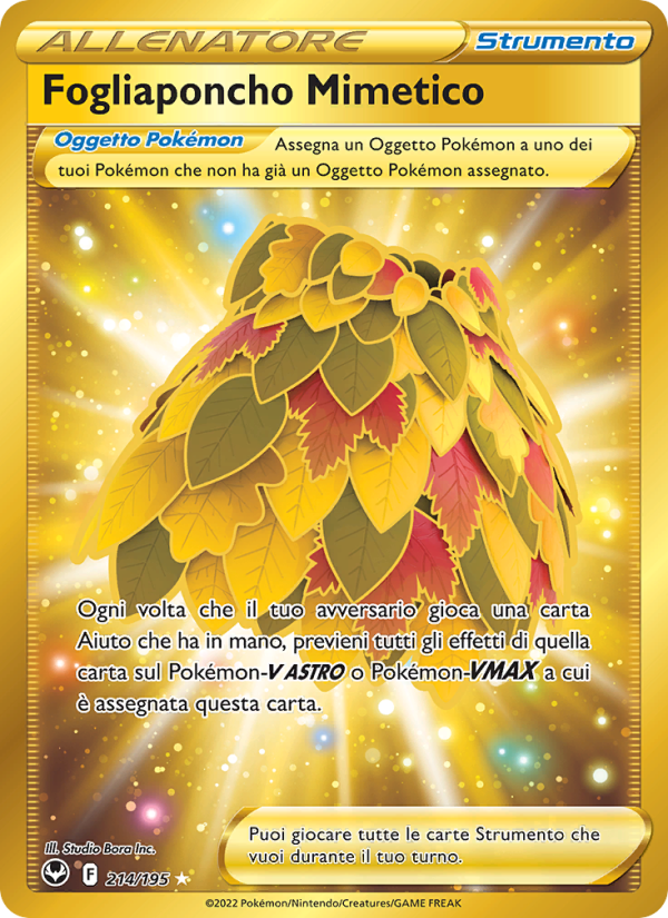 Fogliaponcho Mimetico 214/245 — Tempesta Argentata (Italian Pokémon TCG card)