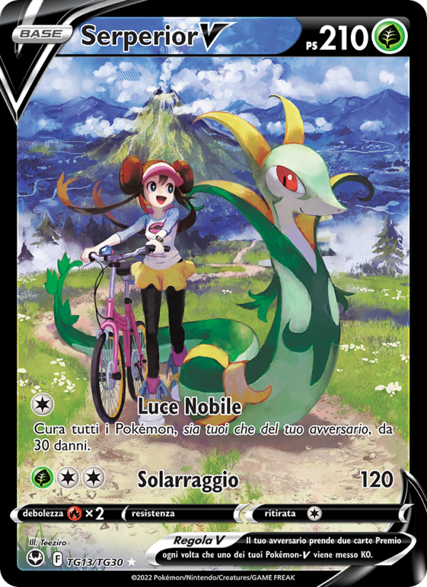 Serperior V TG13 — Tempesta Argentata (Italian Pokémon TCG card)