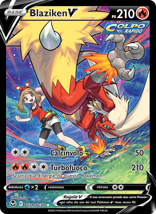 Blaziken V TG14 — Tempesta Argentata (Italian Pokémon TCG card)