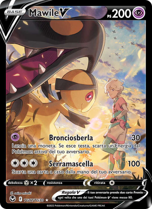 Mawile V TG17 — Tempesta Argentata (Italian Pokémon TCG card)